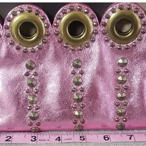 EUC Isabella Fiore Pink Irredecent Pink Stud Wristlet